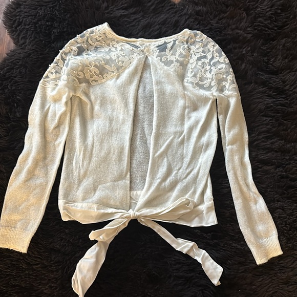 Lauren Conrad Runway Embellished Open Back Pearl Sweater - Picture 3 of 6